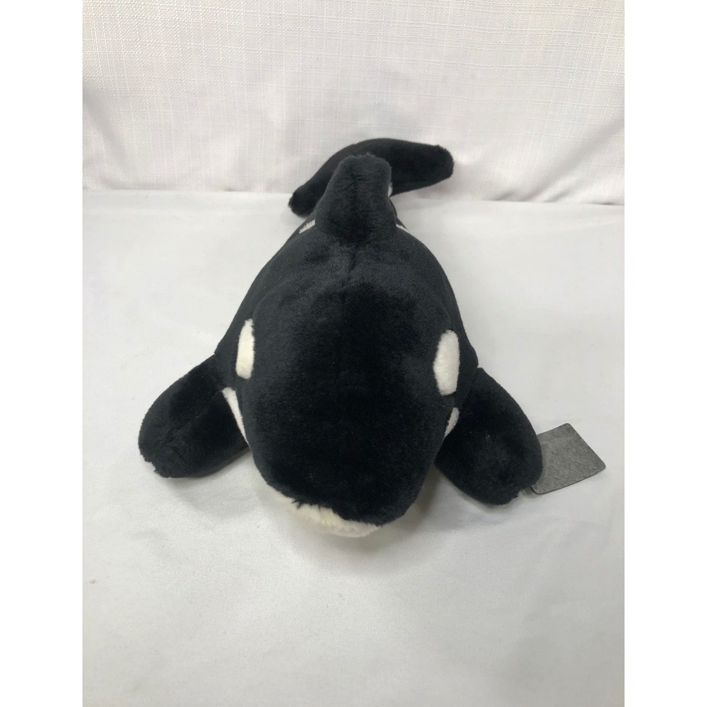 SeaWorld Orca Killer Whale Plush Stuffed Animal Shamu Black White 13 Inch - Picture 2 of 9